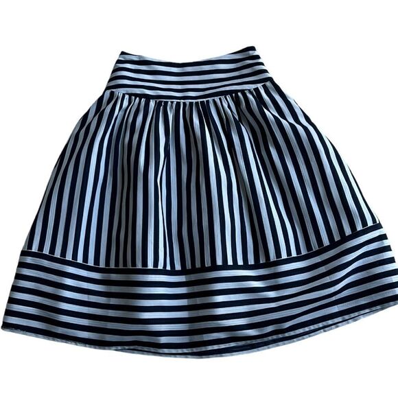 Anthropologie Maeve Striped High Seas High Waist Navy Blue White Skirt Sz XS - Picture 4 of 8